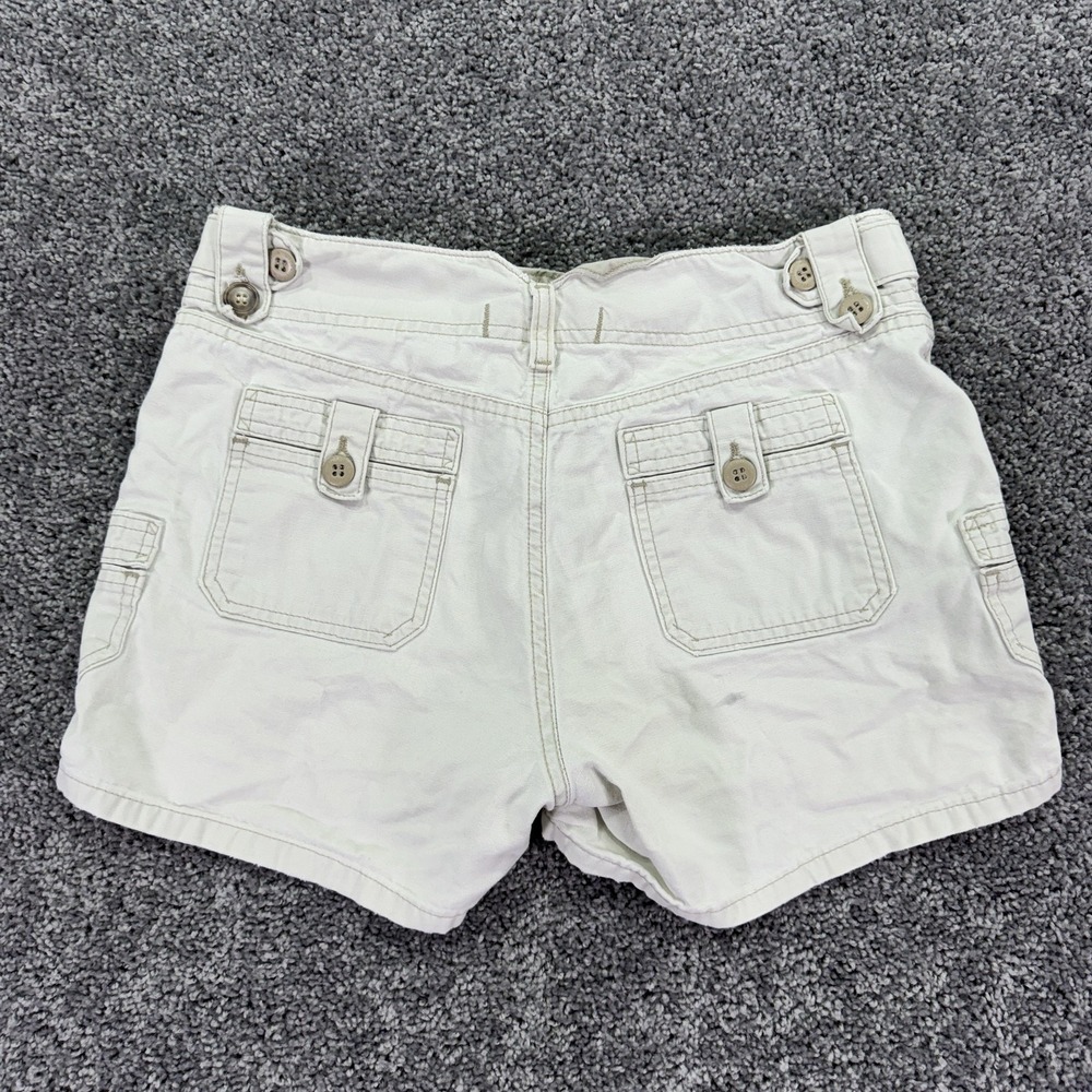 Hydraulic Shorts Womens 7/8 Beige Cargo Twill Pockets Casual Summer City Outdoor - Picture 2 of 10